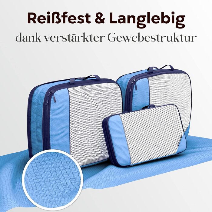 Набори для пакування валізи з компресією (4 шт., Mariner's Azure - блакитний)