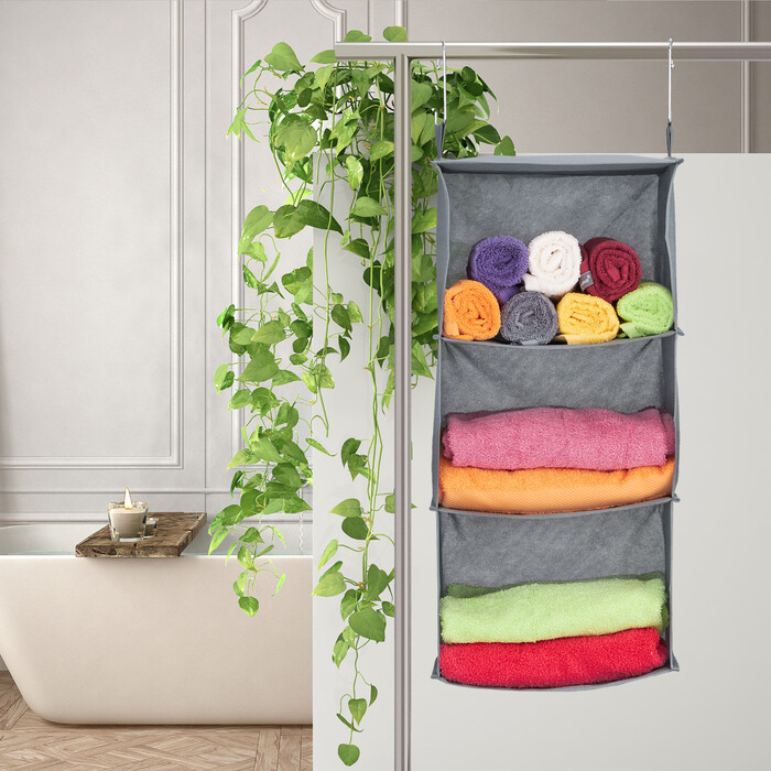 Relaxdays Hanging Shelf Closet, 3 Compartments