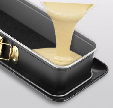 Dr. Oetker Rectangular Springform with Serving Base 30 x 12 cm Baking Idea – Square Baking Pan with cut- & scratch-resistant flat bottom & Enamel Coating – Cake Baking Pan with Non-Stick Coating