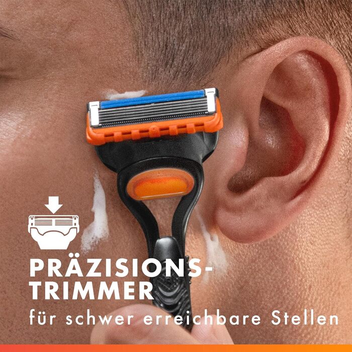 Бритва Gillette Fusion 5 для чоловіків, металевий станок для вологого гоління, чорний (бритва + 3 смінні леза + захисний ковпачок)