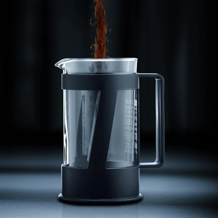 Bodum CREMA Френч-прес для приготування кави, 1.0 л, нержавіюча сталь, чорний