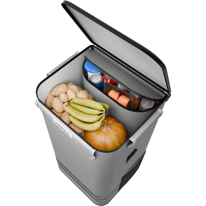 Тролей для покупок 24MOVE® Vehlo: складаний, 55л, з відділенням для охолодження, 3в1 (сумка, візок, сак-воза), до 30кг, сірий