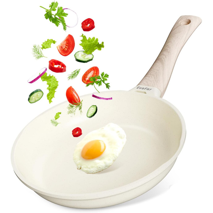 Керамічна сковорода 24 см з антипригарним покриттям, для індукційних плит, ідеальна для омлетів та смаження