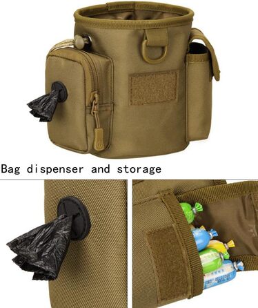 Сумка-мішечок на шнурку для дресирування собак, для полювання, Airsoft, як тренувальна сумка для цуценят, ласощів, іграшок для тварин (чорна)