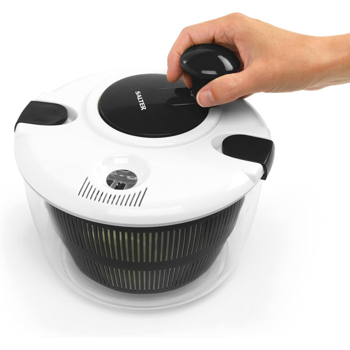 Салатниця-центрифуга Salter 3.5L – миття, сушіння та подача, чорна