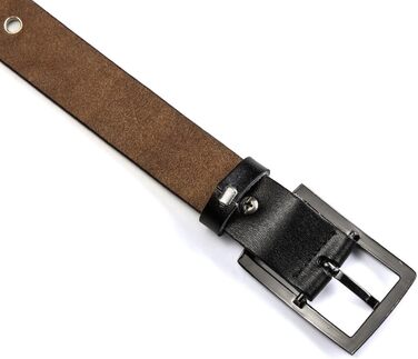 Жіночий шкіряний ремінь з металевою пряжкою для джинсів Dreess, ширина 1.1 см, довжина 115 см (підходить для обхвату талії 95-106 см), колір: чорний