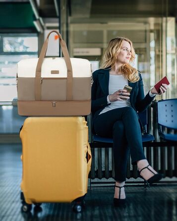 Сумка-мішок LOVEVOOK для жінок, 60L: дорожня, спортивна, для подорожей, з відділенням для взуття (55x42x25cm)