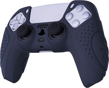Ергономічний силіконовий чохол eXtremeRate PlayVital для геймпада PS5, захисна накладка з м'якої гуми з насадками на стіки (2 шт), Guardian Edition, синій колір
