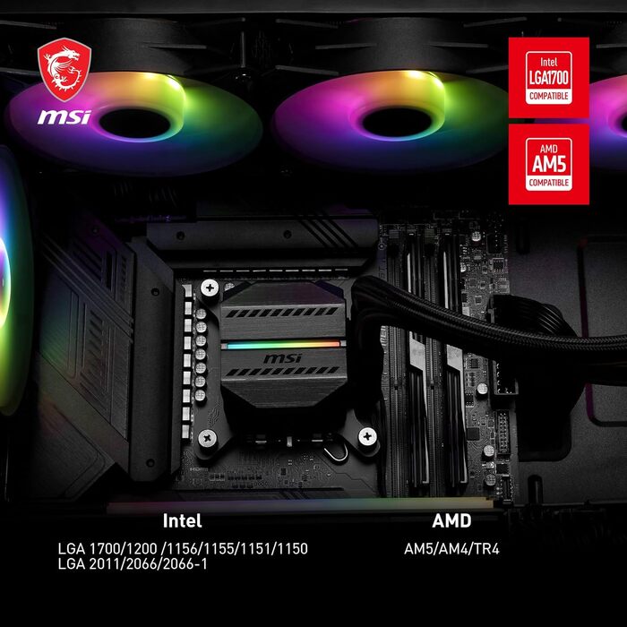 MSI MAG CoreLiquid R V2 - Система водяного охолодження CPU AIO 360, RGB, AMD & Intel
