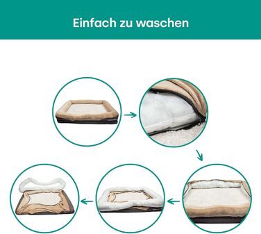 Ортопедичне ліжко для собак Emmi-pet - Ergonomisches Hundesofa для великих собак, 120x85x25 см. Зручне, м'яке, з антиковзаючою поверхнею, дихаюче, з регульованою формою. XXL (120x85 см)