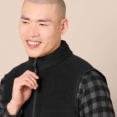 Чоловіча флісова жилетка Aazon Essentials, чорна, розмір S, з блискавкою, перероблений поліестер (доступна у великих розмірах)