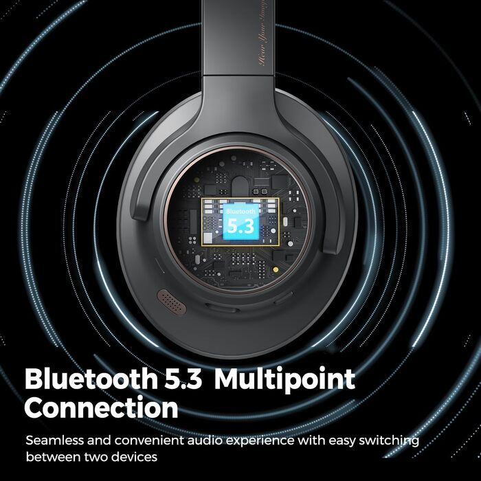 SoundPEATS Space навушники Bluetooth Over-Ear з гібридним ANC, ENC-мікрофоном, 40мм драйвером, 5.3, 123 години, білий (чорний)