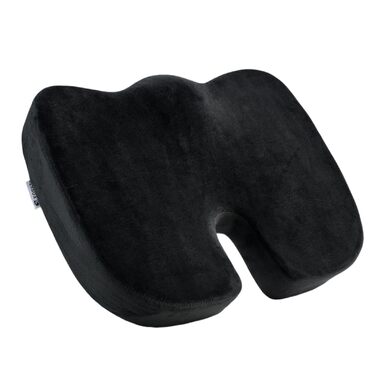 Подушка для спини та сидіння Egret з Memory Foam для офісного крісла та автокрісла – підтримка попереку, зняття болю, корекція постави, регульовані ремені, чорний колір