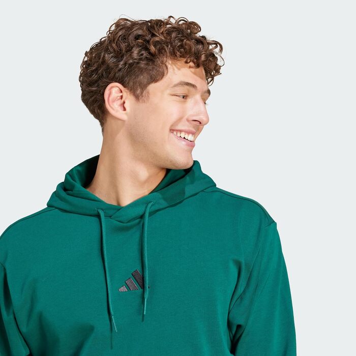 Чоловічий худі adidas Essentials Feelcozy French Terry з капюшоном, Collegiate Green / Black, розмір S