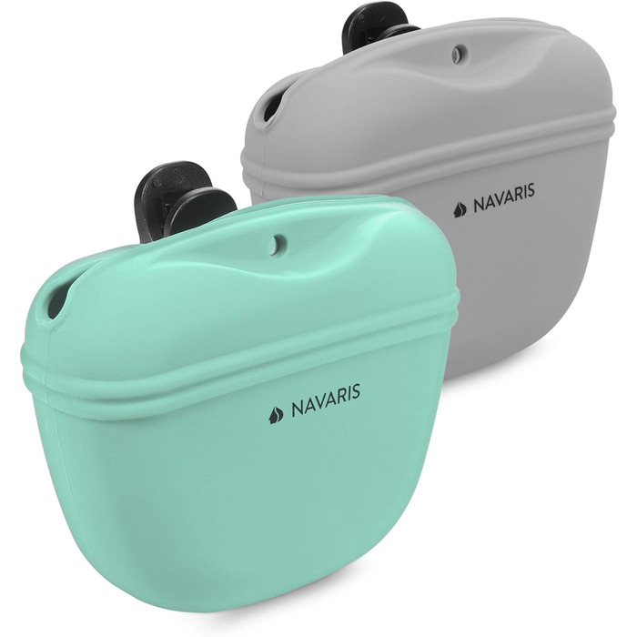 Набір з 2 Silikon Futterbeutel Navaris для собак - 2шт. Фурнітура для ласощів, сухого та вологого корму. Сірий & Червоний (Сірий & Синій)