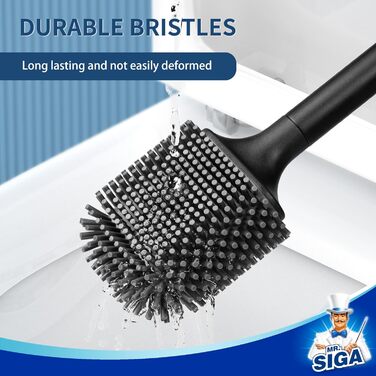 Настінна щітка для туалету Mr.SIGA з тримачем, без свердління, чорна