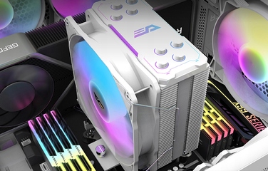 Кулер для процесора darkFlash Z4 Pro Mist White, 4-pin PWM, 5V 3-pin aRGB