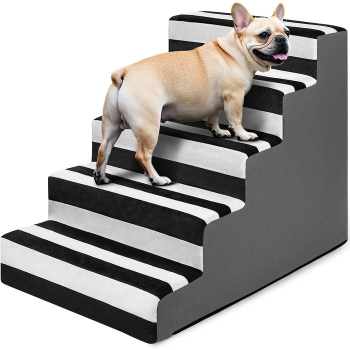 Сходинка для домашніх тварин Pawk: 5 сходинок, високощільний пінопласт, знімний чохол, для собак та котів, 45 x 56 x 75 см