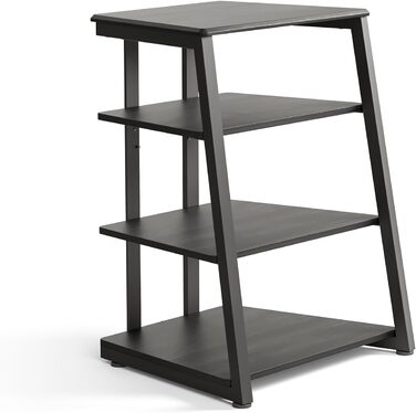 FITUEYES HiFi тумба для вінілу та аудіотехніки з полицями, чорна, 61x52x78 см