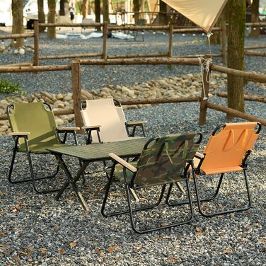 Крісло кемпінгове складне, стілець для риболовлі, камуфляж, 225 кг, Oxford, для саду, пікніка, подорожей (Зелений)