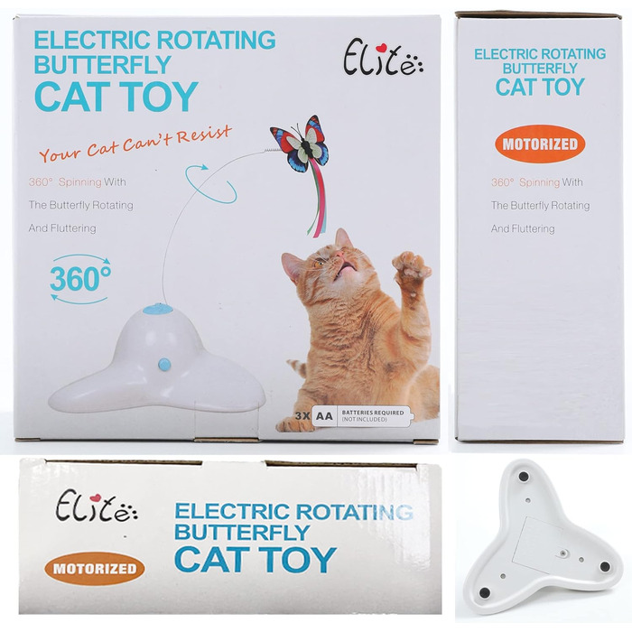 18 PCS Interactive Automatic Butterfly Cat Toy with Kitten Play Balls for House Cats Adults - 18 Pack Gift