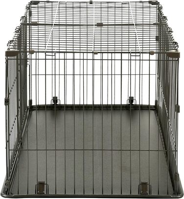 Клітка-вольєр для собак, котів та кроликів Iris Ohyama, 1.7 м², 8 панелей, WPC-24, чорний, з колесами