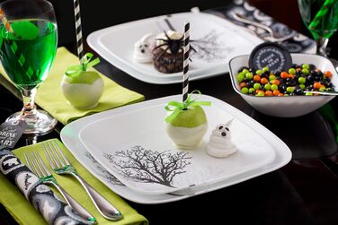 Corelle Tafelservice 18 предметів, чорно-білий, для 6 осіб, стійкий до сколів, включає тарілки (26 см, 17 см)