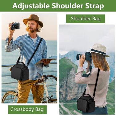 Сумка для камери Ainiv: фотосумка для DSLR/SLR камер Canon, Nikon, Sony (зелена/чорна)