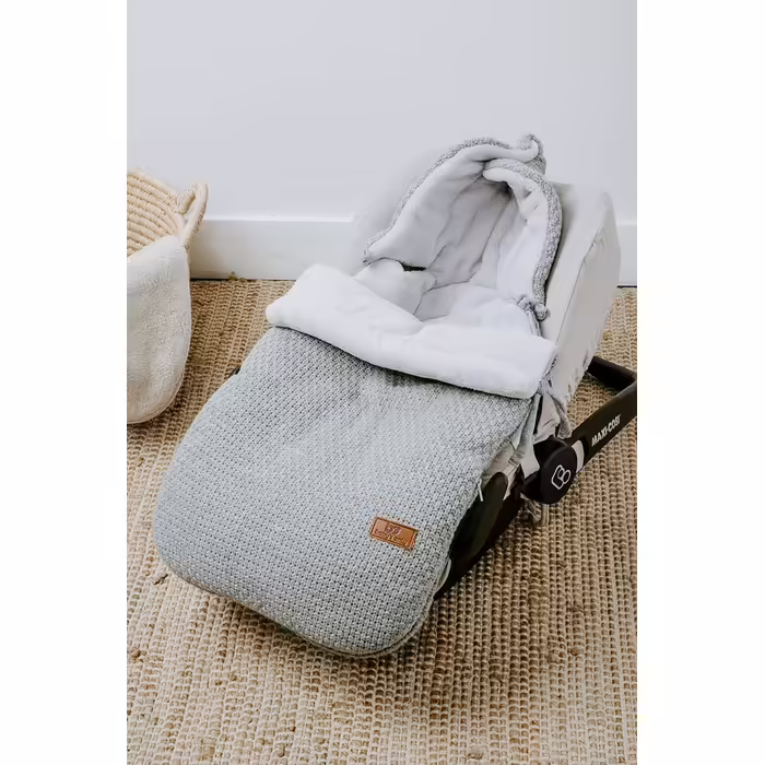 Baby's Only - Footmuff Car Seat 0+ Robust - Footmuff for Car Seat - Also for Maxi-Cosi - Wonderfully Warm - For Year-Round Use - With 3- and 5-Point Harnesses - Grey