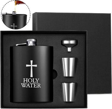 Набір фляг з нержавіючої сталі Wieat 8oz, гравіювання, подарункова коробка, для наречених/почетних гостей, фляга для чоловіків та жінок (з 1x воронкою, 2x стаканами)