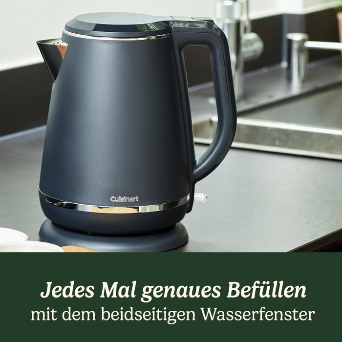 Cuisinart Kettle | Rapid-boiling, cordless kettle, 3kW | Gray, stainless steel, matte finish | 1.5L capacity | Part of coordinated kettle and toaster sets 1.5L pitcher Gray