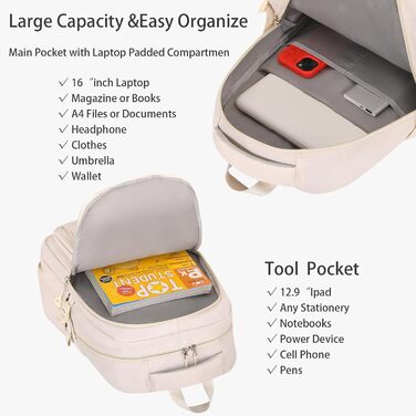 Жіночий шкільний рюкзак, стильний рюкзак для дівчат, мила сумочка для книг, акуратний рюкзак кольору бежевого