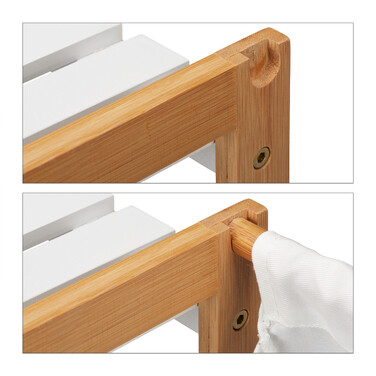 Relaxdays Bathroom Shelf with Laundry Basket and 4 Shelves