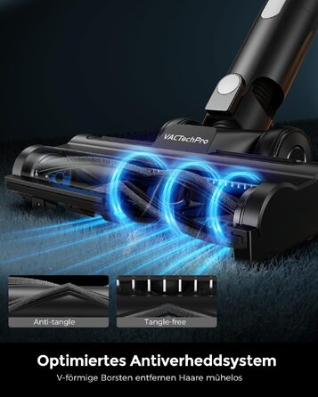 Акумуляторний бездротовий пилосос VACTechPro F02 Lite, 550W, 50KPa, чорно-білий