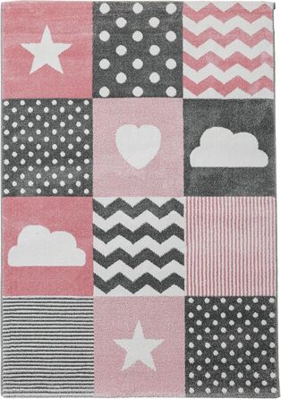 Дитячий килим круглий Elefant Design, короткий ворс, для дівчаток та хлопчиків, антиалергенний, м'який, синьо-сірий, 120 см. Килим в дитячу кімнату