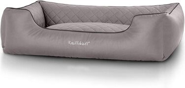Cuddly Wuff Dog Bed XXL Faux Leather Dog Basket Dog Sofa Dog Cushion Dog Bed Washable Milan, 120 x 85cm, (L 105 x W 75 x H 25 cm, Grey)