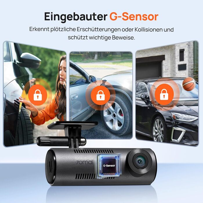 Відеореєстратор 70mai M310 2K WiFi для авто, 1296P WDR, Super Night Vision, 24h парковка, запис по колу, виявлення зіткнень, 256GB