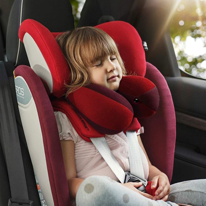 Подушка для шиї Infanzia для дітей, U-подібна, для подорожей (авто, літак, потяг) – червона