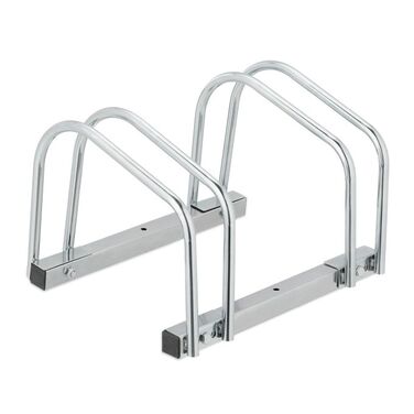 Relaxdays Silver Bicycle Stand for 2 Bicycles