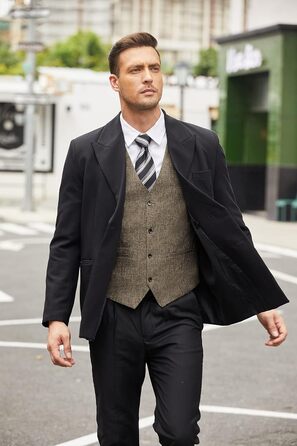 Жилет чоловічий COOFANDY, коричневий, для вечірок, ділових зустрічей та святкування, модель V-подібного вирізу