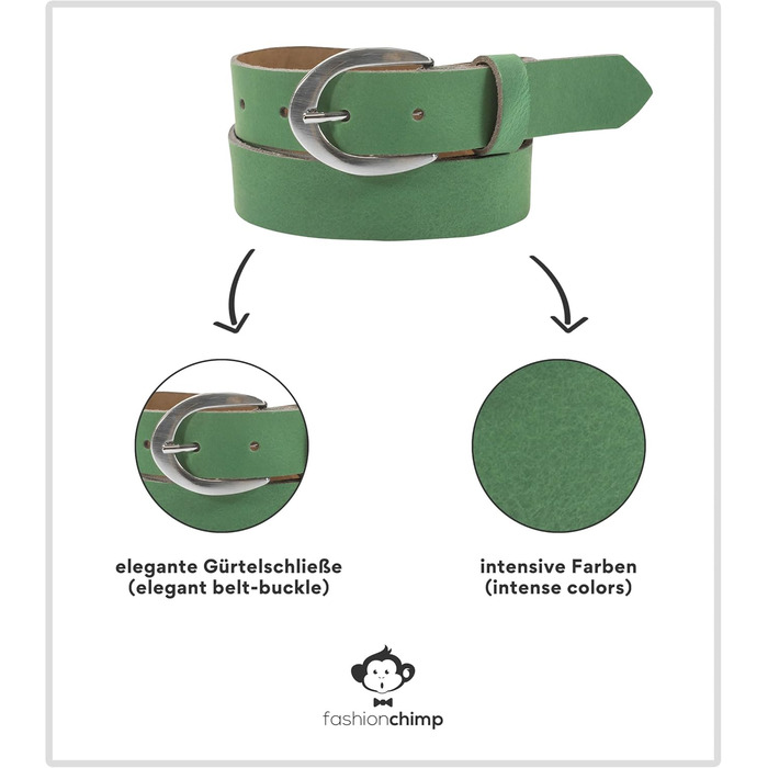 Жіночий шкіряний ремінь fashionchimp Basic (Німеччина), срібляста пряжка, ширина 2.8 см, розмір 95/BW80