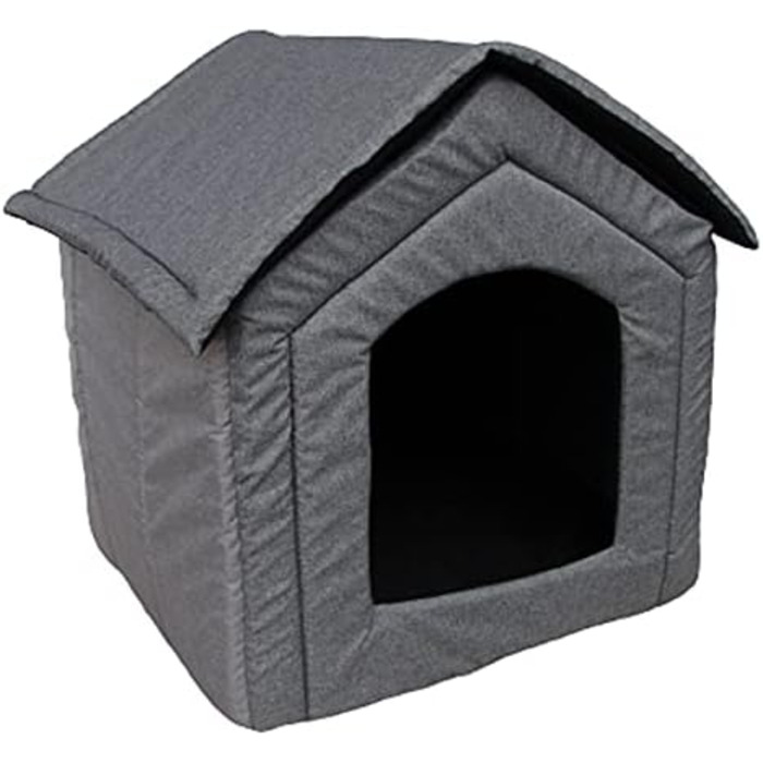 Будка для собак R.G. з ліжком та ковдром, сірого кольору (47x44x48 см)