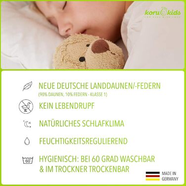 Дитяча ковдра Koru Kids® 80x80 см, пухова, антиалергенна, 150 г наповнювача