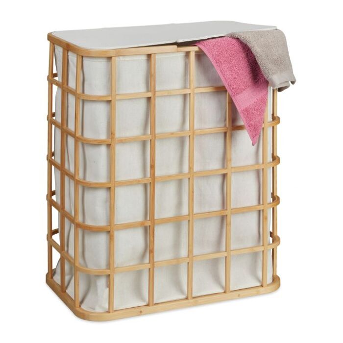 Relaxdays Bamboo Laundry Basket