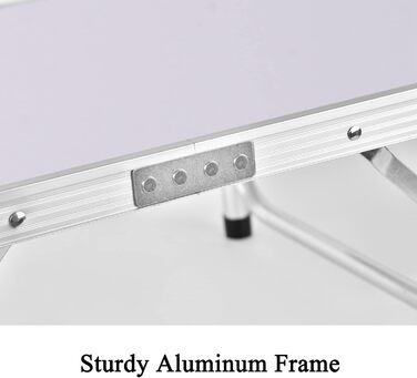 Складаний стіл 60 см: портативний, для кемпінгу, пікніка, саду, відпочинку на природі. Алюмінієвий каркас, регульована висота. Розміри: 60 x 45 x 25,9 см (Д x Ш x В). Білий