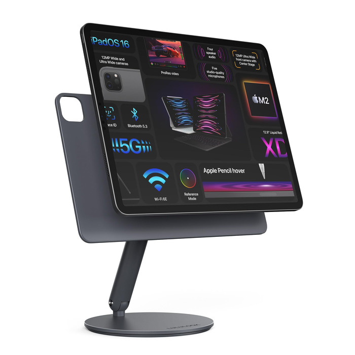 Магнітна підставка LULULOOK для iPad Pro 12.9 та iPad Air 13'' M4/M3/M2 — поворотна на 360°, складна, алюмінієва