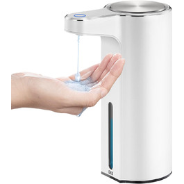 Automatic Soap Dispenser with Window, Dish Soap Dispenser with Infrared Sensor, 250ml, USB Rechargeable, Waterproof, Adjustable Dosage, Drip-Free, for Kitchen & Bath – Matte Black
