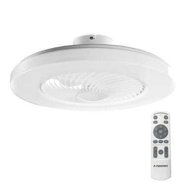Стельовий вентилятор Noaton Triton 12050B з LED підсвіткою, диммування, 3 режими кольору, пульт ДУ, таймер, діаметр 50 см, білий