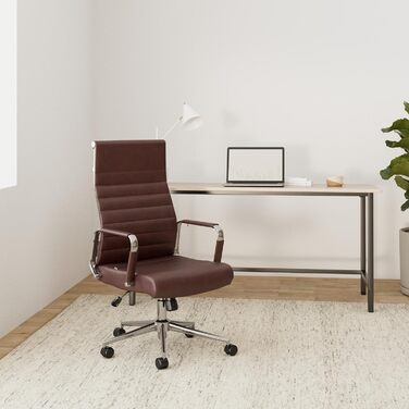 Офісний стіл Буро Columbus з штучної шкіри, регульована висота, колір бордовий