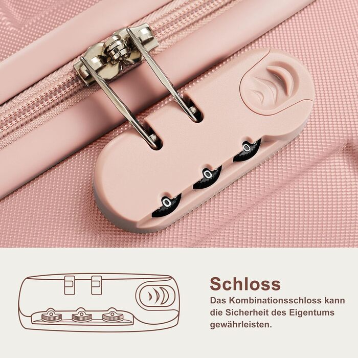 Набір валіз Merax 3 шт. з ABS-пластику з колесами та TSA-замком сіро-зеленого кольору (кофесет 5 шт., світло-рожевий)